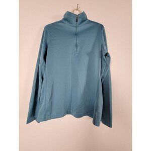 REI Polartec Wind Pro Ice Blue Quarter Zip Jacket Womens Large Long Sleeve